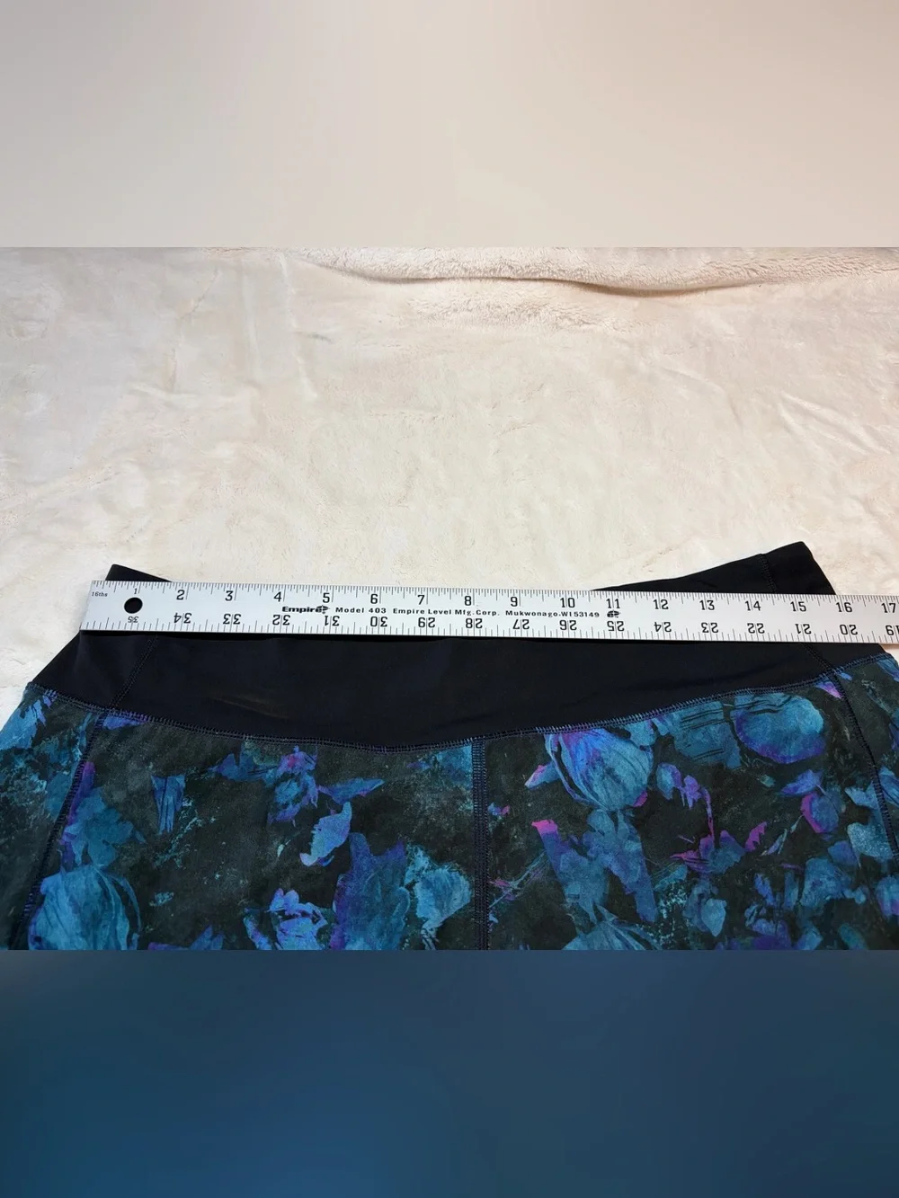 Lululemon Women Speed Up Shorts Updated Floral Shift Blue/Black With Line Sz 8